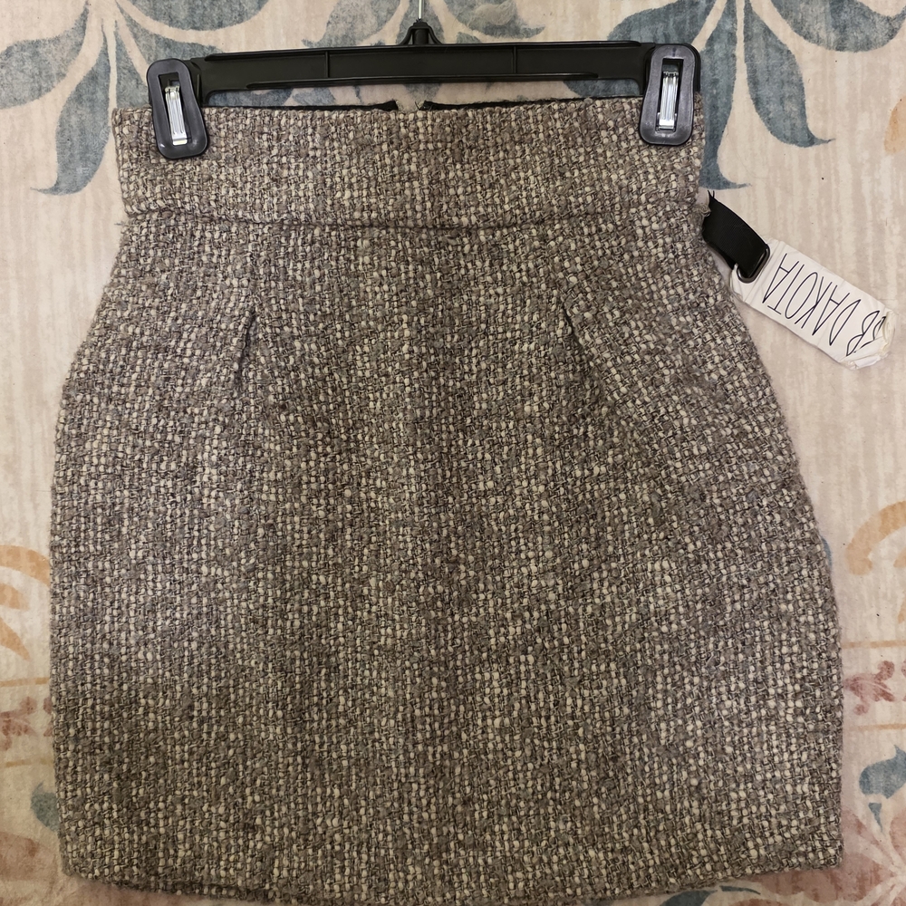 BB Dakota Textured Brown Pencil Skirt